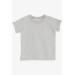 Newborn Boy's T-Shirt, Pocket Model On The Chest And Shoulder, Silver Color Buttons (From 9 Months To 3 Years)