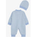 افرول (جمبوست) للأولاد حديثي الولادة مزين برسومات قنفذ لون ازرق (0-6 شهور)