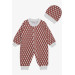 Baby Boy Rompers Patterned Cinnamon (0-3 Months)