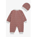 Baby Boy Rompers Patterned Cinnamon (0-3 Months)