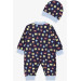 Baby Boy Rompers Geometric Shape Patterned Navy Blue (0-6 Months)