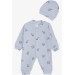 افرول (جمبوست) للأولاد حديثي الولادة مزين برسومات فيل لون ازرق سماوي(0-6 شهور)