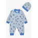 Baby Boy Rompers Light Blue With Cute Bird Pattern (0-3 Months)