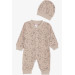 Baby Boy Rompers Cute Bunny Patterned Rosehip (0-6 Months)