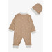 Baby Boy Rompers Star Patterned Light Brown (0-6 Months)
