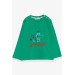 Baby Boy Long Sleeve T-Shirt Dinosaur Embroidered Green (2 Years)