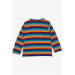 Baby Boy Long Sleeve T-Shirt Patchwork Striped Teddy Bear Printed Mixed Color (9 Months-3 Years)