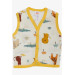 Baby Boy Vest Animal World Patterned Ecru (0-3 Months)
