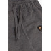Boy's Trousers Dark Gray Melange With Lacing Accessories And Pockets (Ages 5-9)