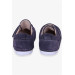 حذاء للأولاد حديثي الولادة من الجلد الشامواه بلاصق فيلكرو لون رصاصي (مقاس 19-22)