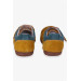 حذاء للأولاد حديثي الولادة من الجلد الشامواه بلاصق فيلكرو لون اصفر خردلي (مقاس 19-22)