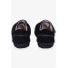حذاء للأولاد حديثي الولادة من الجلد الشامواه بلاصق فيلكرو لون اسود (مقاس 19-22)