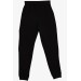 Boy's Sweatpants Knee-Length Lace-Up Black (9-14 Years)