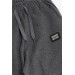 Boy's Sweatpants Dark Gray Melange With Emblem And Elastic Waist Legs (Ages 10-14)