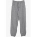 Boy's Sweatpants With Pocket And Lacing Accessory Light Gray Melange (Ages 10-14)