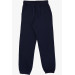 Boy's Sweatpants With Pocket And Lace Accessory Navy Blue (Ages 5-9)