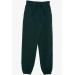 Boy's Sweatpants With Pockets And Lacing Accessories Dark Green (Ages 10-14)