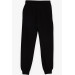 Boy's Sweatpants Pocket Lace Black (Ages 7-12)