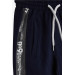 Boy's Sweatpants With Side Printed Navy Blue (4-11 Ages)