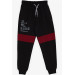 Boy's Sweatpants Black With Letter Printed Cuff (4-11 Ages)