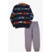 Boy's Tracksuit Suit Car Printed Navy (2 Years)