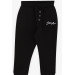 Boy's Tracksuit Suit Embroidered Letter Printed Black (2-3 Years)