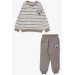 Boy's Tracksuit Set With Teddy Bear Embroidery And Pocket Mixed Color (Age 1-4)