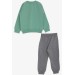 Mint Green Dinosaur Boy's Sports Pajama Set (1.5-5 Years)