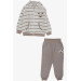 Boy's Tracksuit Set Zippered Hooded Teddy Bear Printed Mixed Color (Age 1.5-5)