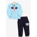 Boy's Tracksuit Set Dog Embroidered Mint Green (1-3 Years)