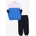 Boy's Tracksuit Set Embroidered Saxe Blue (1.5-5 Years)