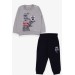 Gray Embroidered Cars Print Sports Set For Boys (1.5-5 Years)