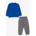 Dark Blue Embroidered Cars Print Sports Set For Boys (1.5-5 Years)