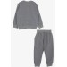 Boys Sports Pajama Set Shoulder Print Gray Color (1-4 Years)