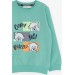 Boys Tracksuit Set Confused Teddy Bear Printed Mint (1-4 Ages)