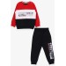 Boys Tracksuit Set Text Printed Red (1.5-5 Years)