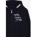 Boy Cardigan Hooded Letter Printed Navy (8-14 Years)