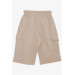 Boy's Capri Cargo Pocket With Lace Accessory Beige (Ages 8-12)