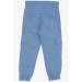 بنطال جينز ولادي بخصر مطاطي وجيوب/أزرق فاتح(3-7سنوات)