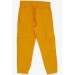 بنطال جينز ولادي بخصر مطاطي وجيوب/أصفر(3-7سنوات)
