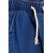 Boy's Jeans With Elastic Waistband Cargo Pocket Blue (1-4 Ages)