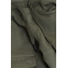 Boy's Trousers With Cargo Pockets, Elastic Waist, Khaki Green (Ages 3-7)