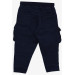 Boy's Trousers With Cargo Pockets And Elastic Waist Navy Blue (Ages 3-7)