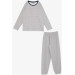 Boys Pajamas Set Patterned Ecru (9-12 Ages)