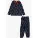 Boy's Pajama Set Dinosaur Patterned Navy Blue (Ages 9-12)