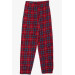 Boy's Pajama Set Red With Plaid Pattern (Age 4-8)