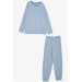 Boy's Pajama Set, Petite Square Patterned Light Blue (Age 9-12)