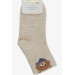 Boy Socks Teddy Bear Printed Beige (1-2-7-8 Years)