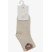 Boy Socks Teddy Bear Printed Beige (1-2-7-8 Years)