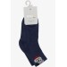 Boy Socks Teddy Bear Printed Dark Blue (1-2-7-8 Years)